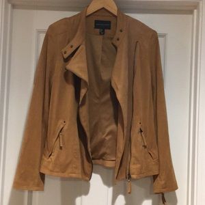 Adrienne Vittadini Faux Suede Moto Jacket Medium
